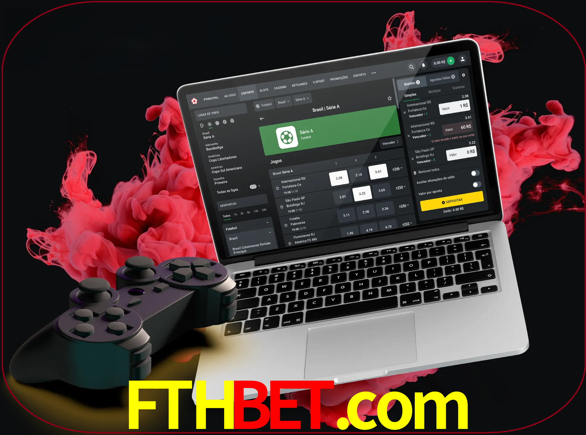 Visite a secção especial de jogos de vídeo em fthbet para descobrir em que jogos pode apostar e ganhar muito dinheiro.