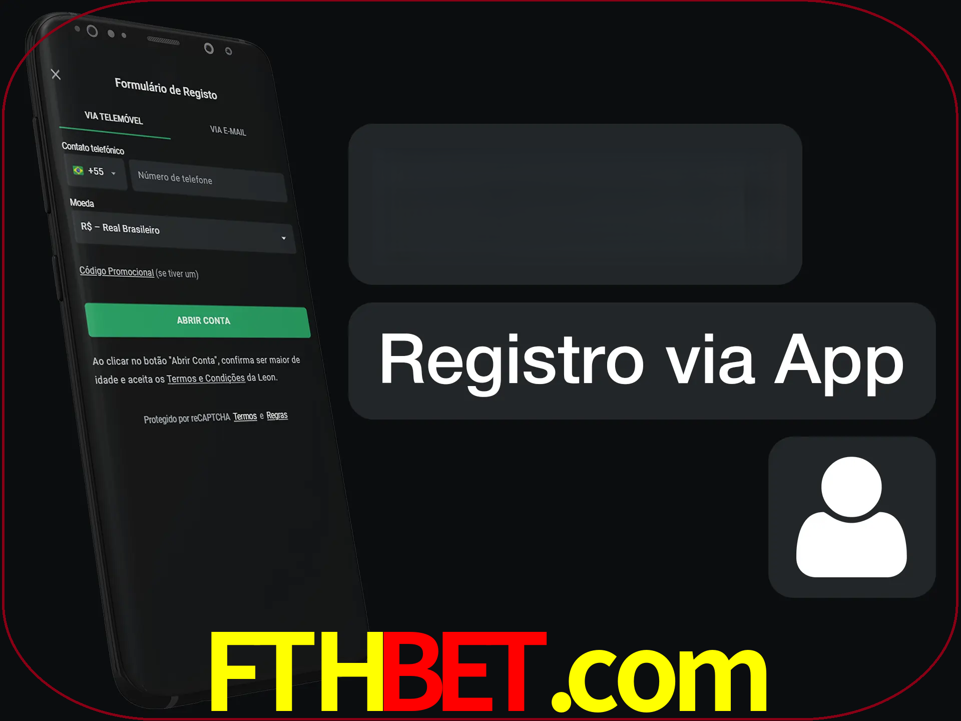 Registre-se com duas etapas usando o aplicativo.