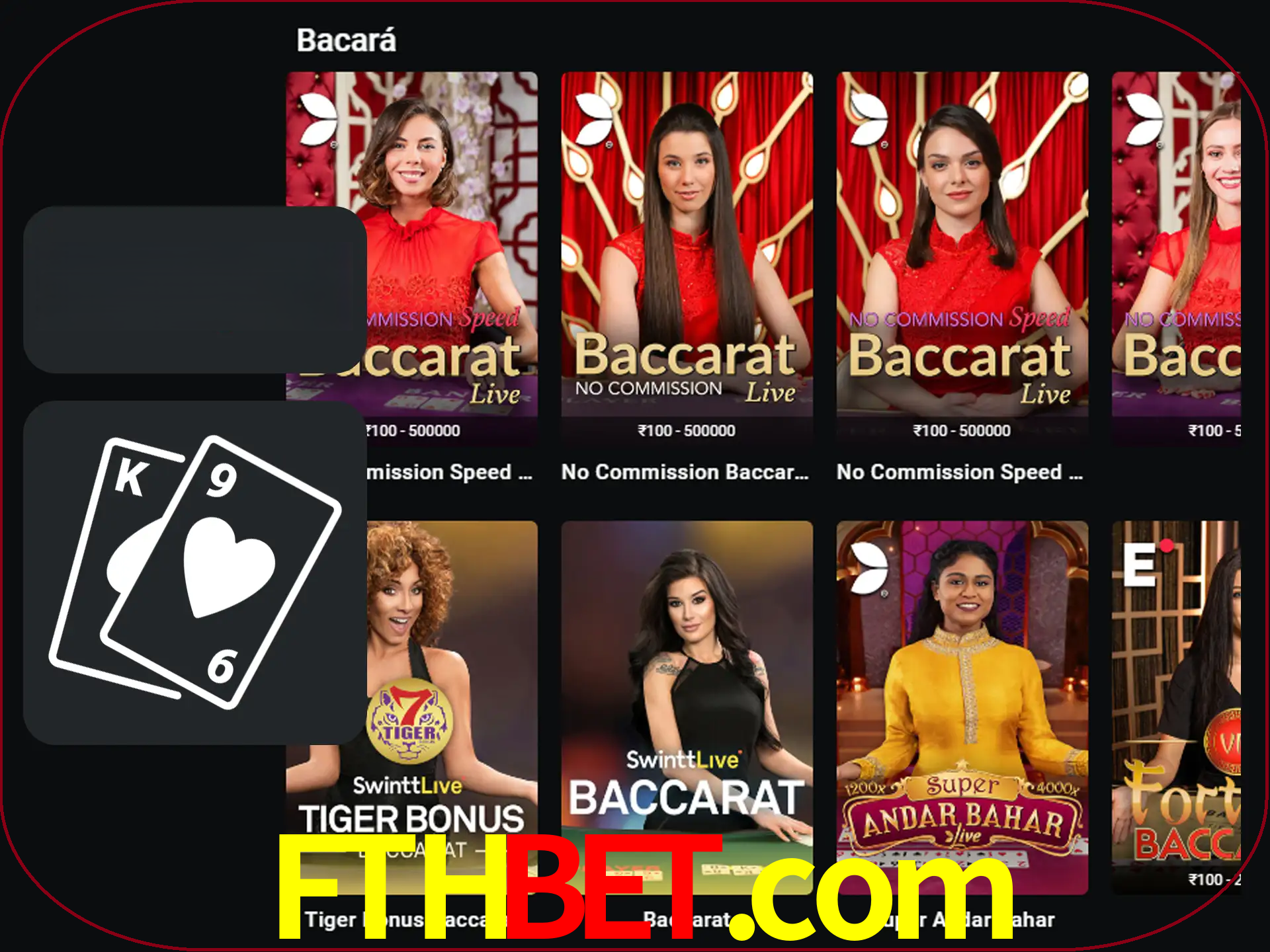 Ganhe muito dinheiro jogando jogos de bacará.