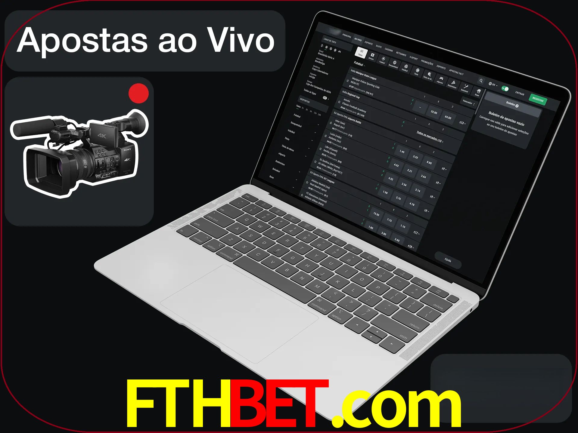 Aposte em formato ao vivo em nosso site.